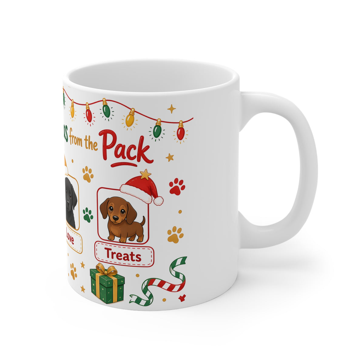 Happy Friendsmas from the Pack Mug – Dog & Cat Christmas Gift, 11oz