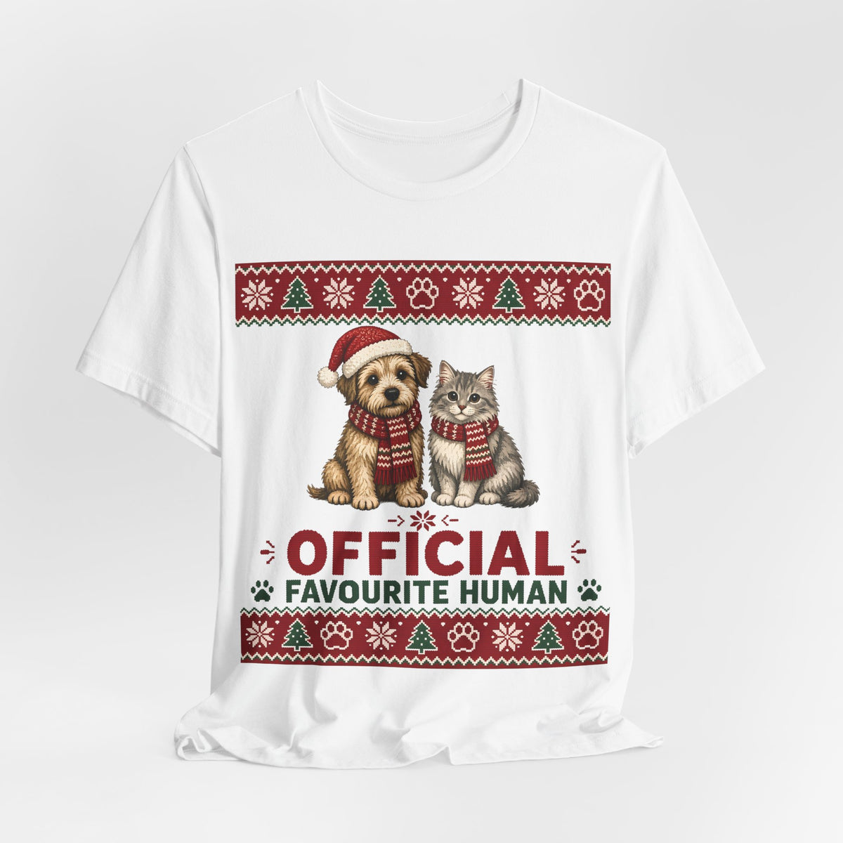 Official Favourite Human Christmas T-Shirt – Dog & Cat Lover Festive Tee