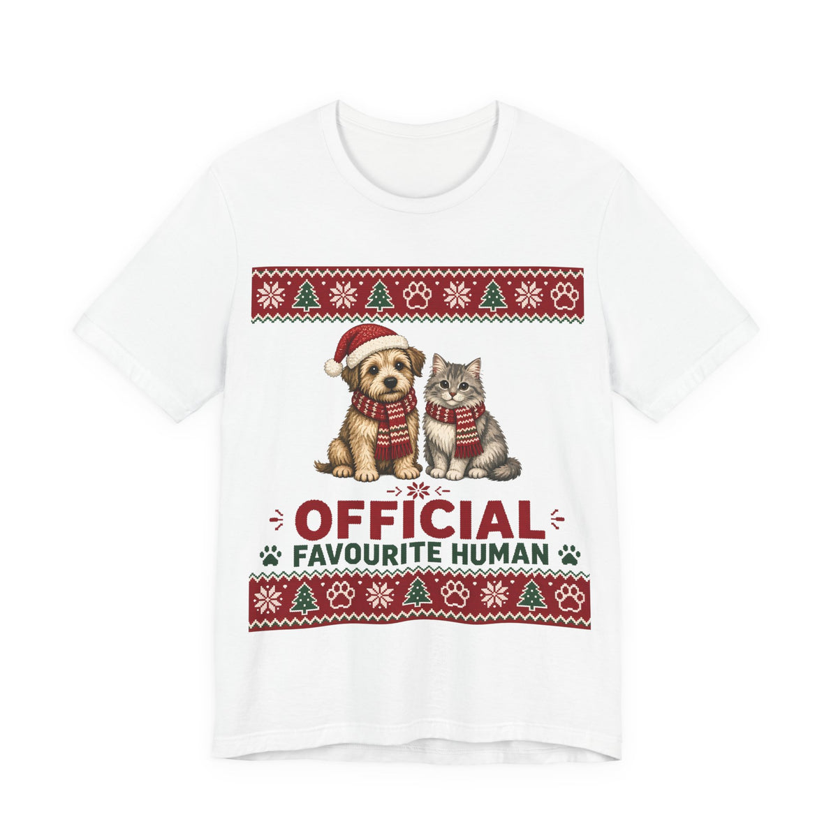 Official Favourite Human Christmas T-Shirt – Dog & Cat Lover Festive Tee