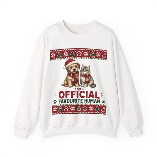 Official Favourite Human Christmas Jumper – Dog & Cat Lover Festive Sweatshirt