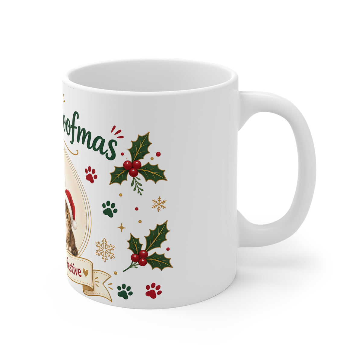 Merry Woofmas Christmas Mug – Dog & Cat Lover Gift, 11oz Ceramic
