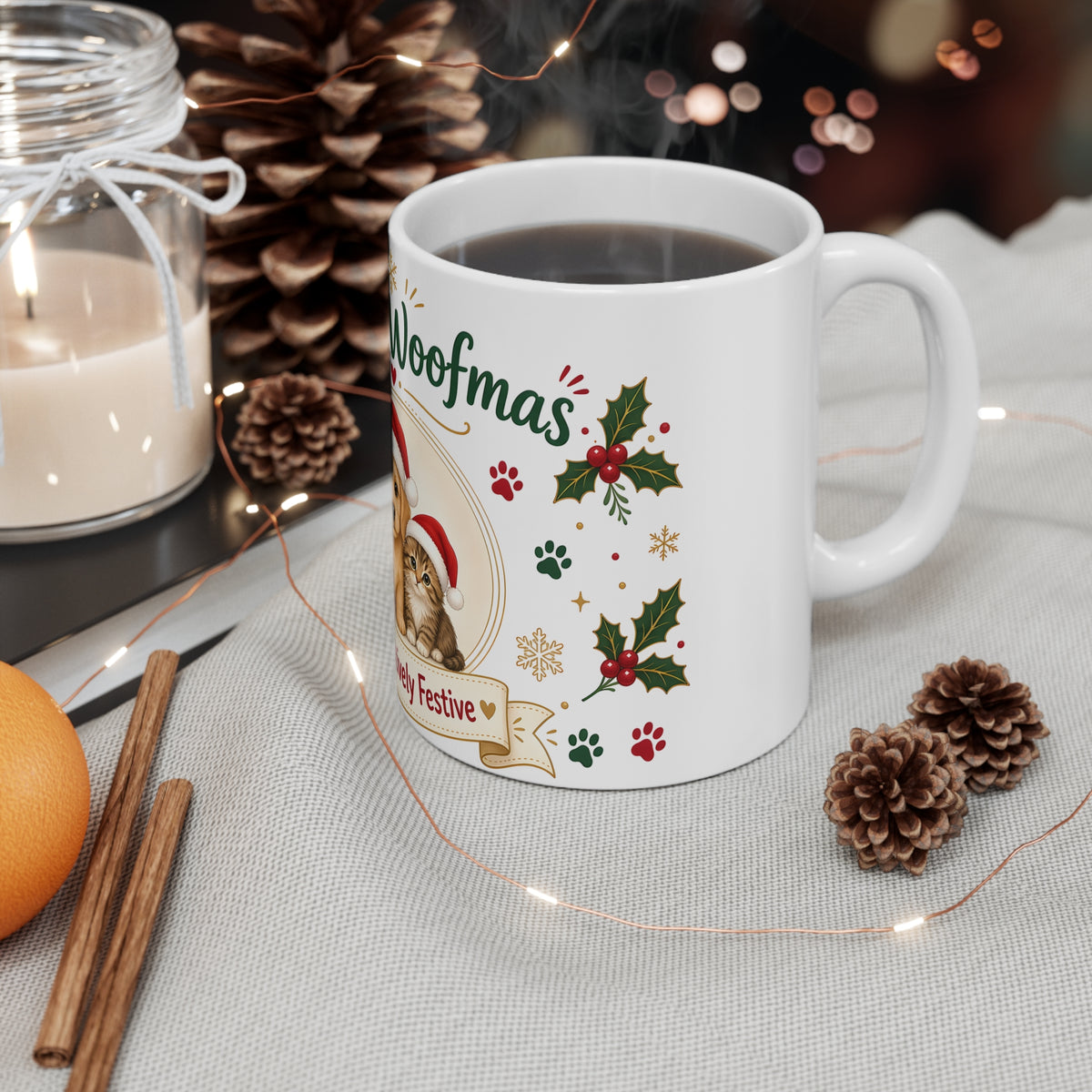 Merry Woofmas Christmas Mug – Dog & Cat Lover Gift, 11oz Ceramic
