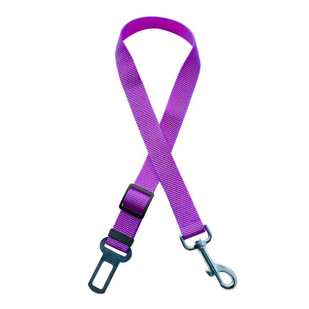 Dog Car Seat Belt – Adjustable Nylon Safety Harness for Travel