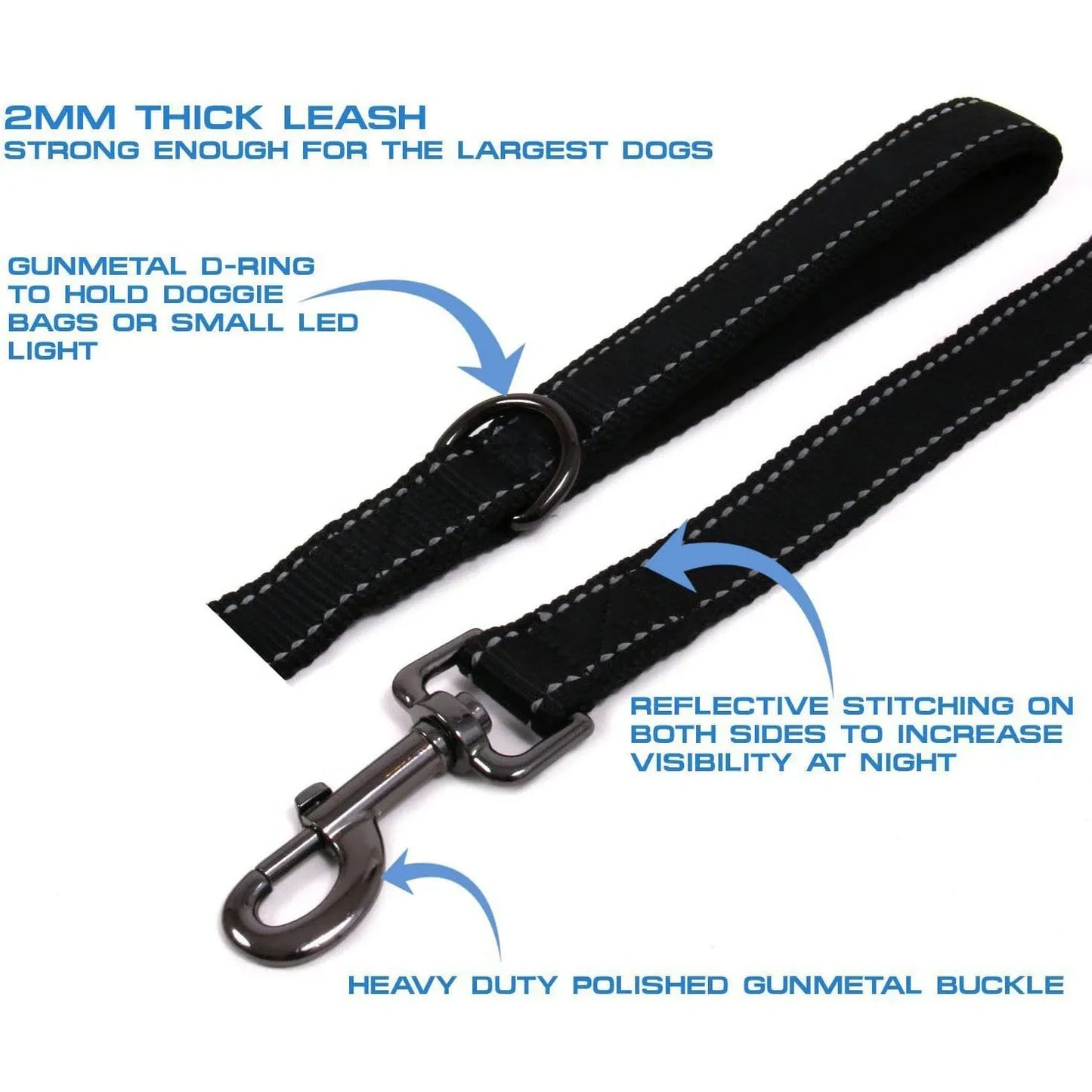 Heavy Duty Double Handle Dog Training Leash – Dual Grip Lead for Superior Control & Safety