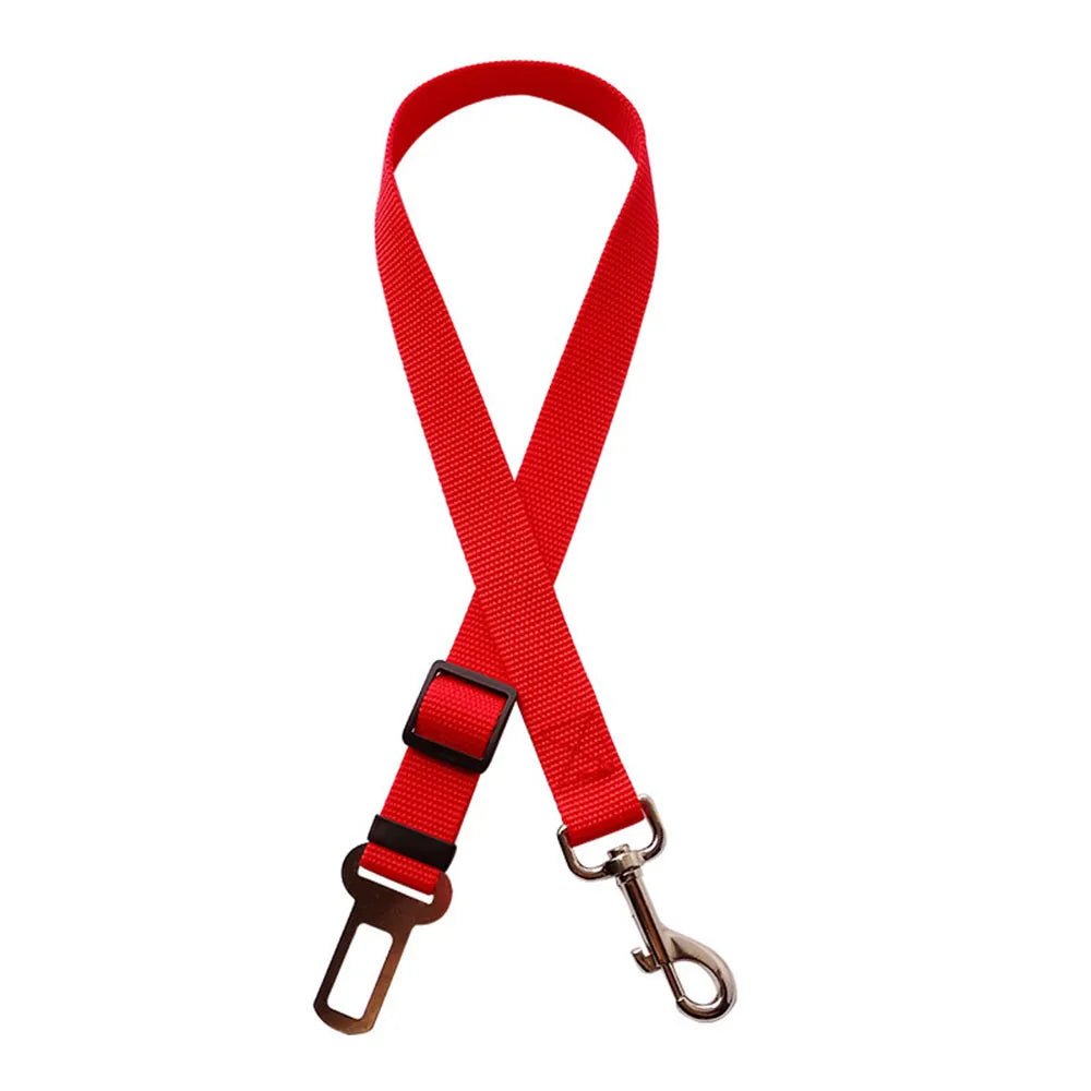 Dog Car Seat Belt – Adjustable Nylon Safety Harness for Travel