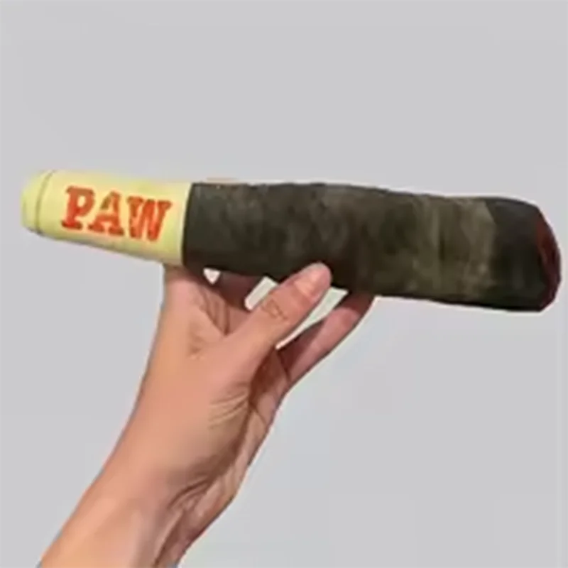 Squeaky Cigar Dog Toy – Funny Plush Chew Toy for Small Dogs