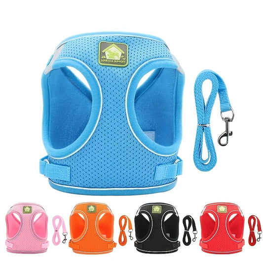 No-Pull Dog Harness & Leash Set – Breathable Mesh Vest for Small Dogs