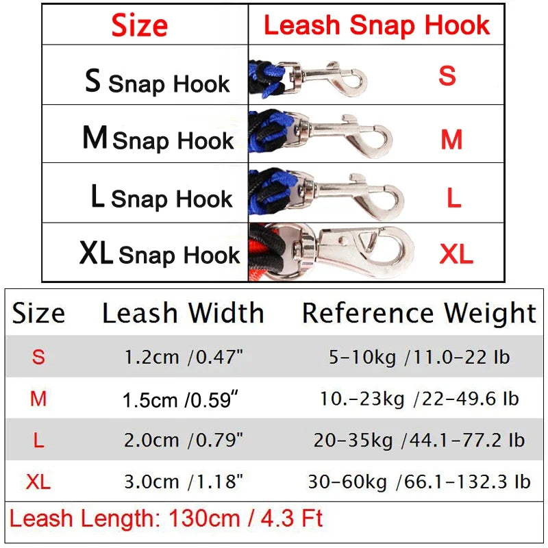 4.5ft Heavy Duty Dog Leash – Braided Nylon Lead for All Breeds | Walking, Hunting & Camping