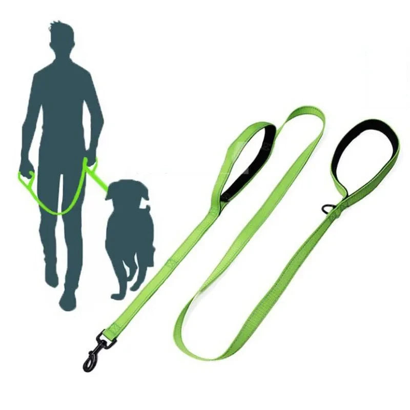 Heavy Duty Double Handle Dog Training Leash – Dual Grip Lead for Superior Control & Safety