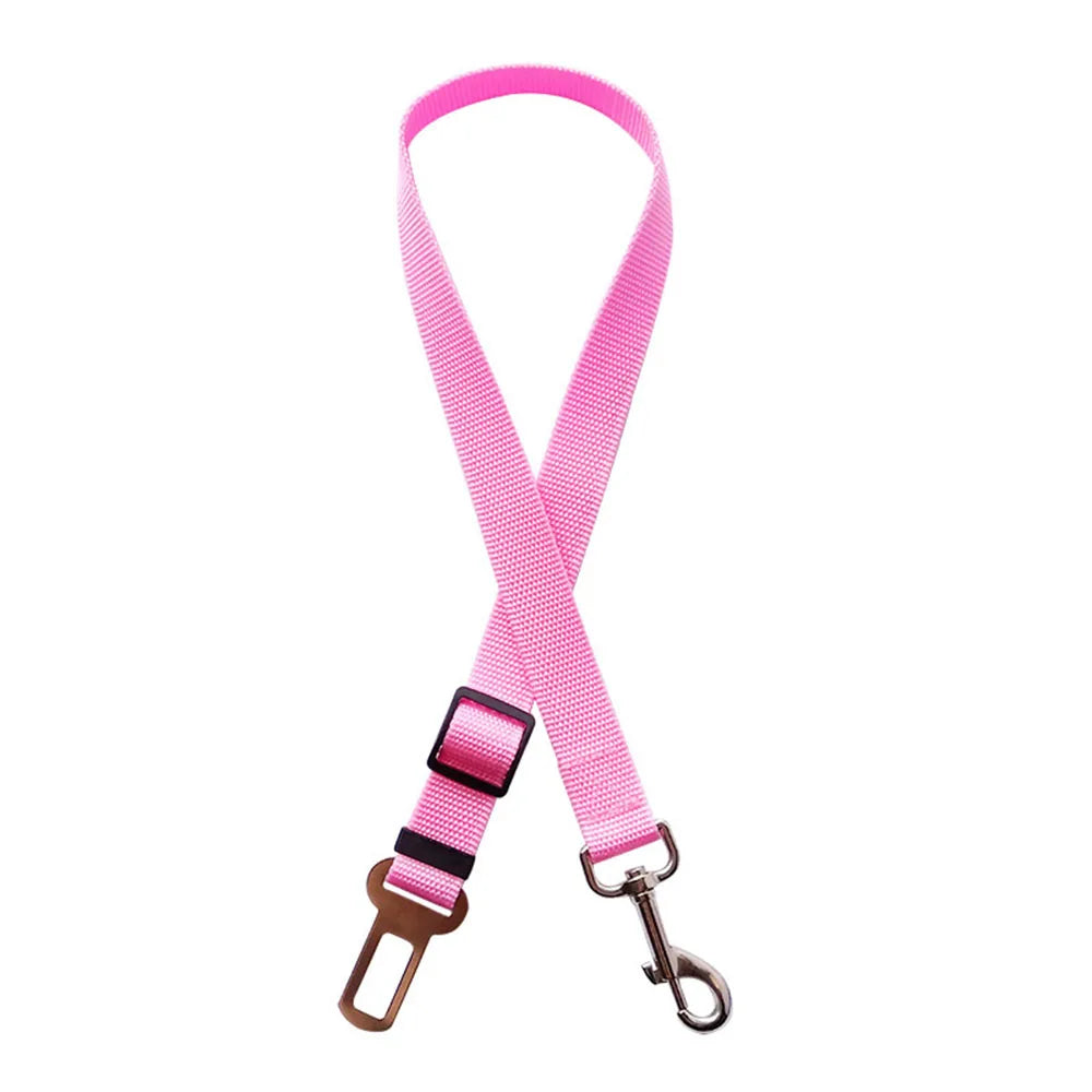 Dog Car Seat Belt – Adjustable Nylon Safety Harness for Travel