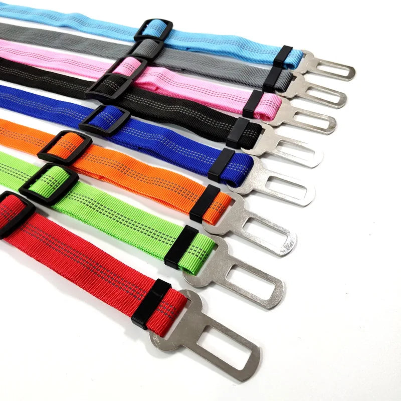 Dog Car Seat Belt – Adjustable Nylon Safety Harness for Travel