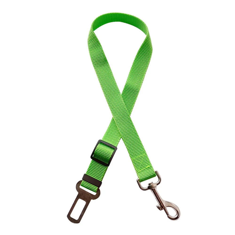 Dog Car Seat Belt – Adjustable Nylon Safety Harness for Travel