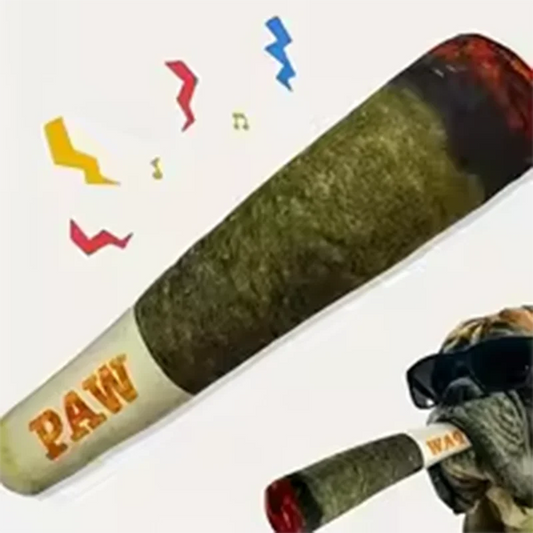 Squeaky Cigar Dog Toy – Funny Plush Chew Toy for Small Dogs