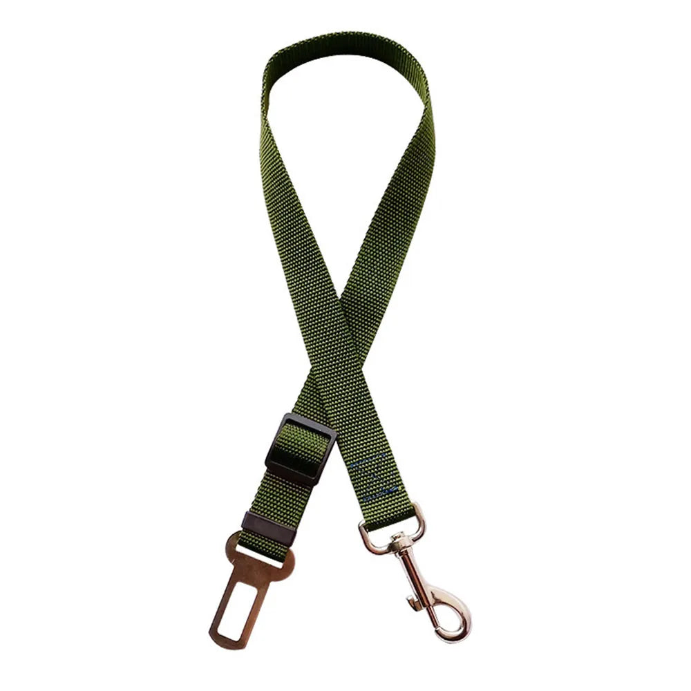 Dog Car Seat Belt – Adjustable Nylon Safety Harness for Travel