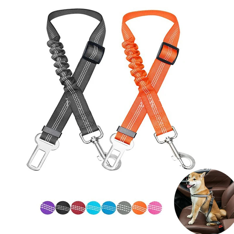 Dog Car Seat Belt – Adjustable Nylon Safety Harness for Travel