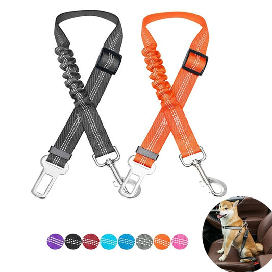 Dog Car Seat Belt – Adjustable Nylon Safety Harness for Travel