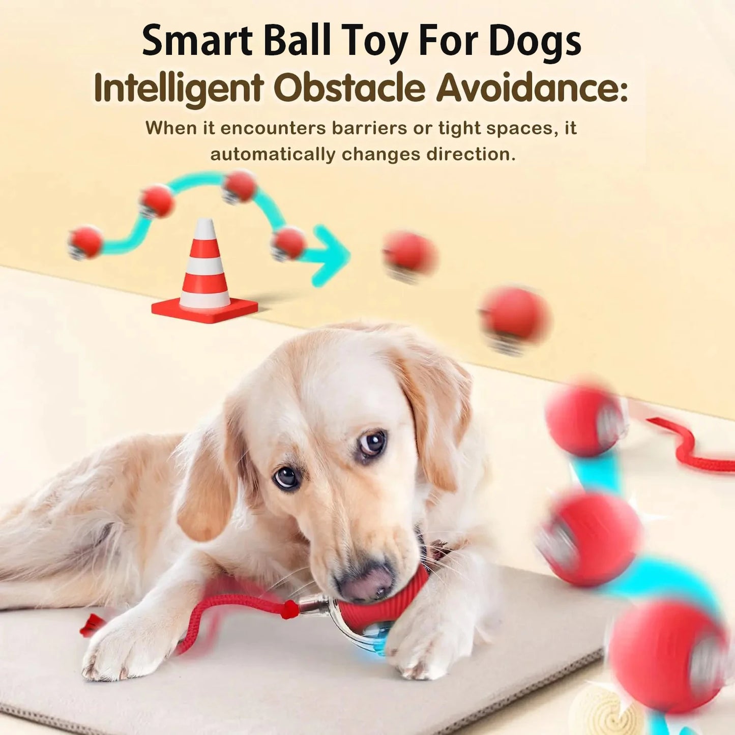 Interactive Rolling Ball Toy for Dogs – Automatic & Rechargeable