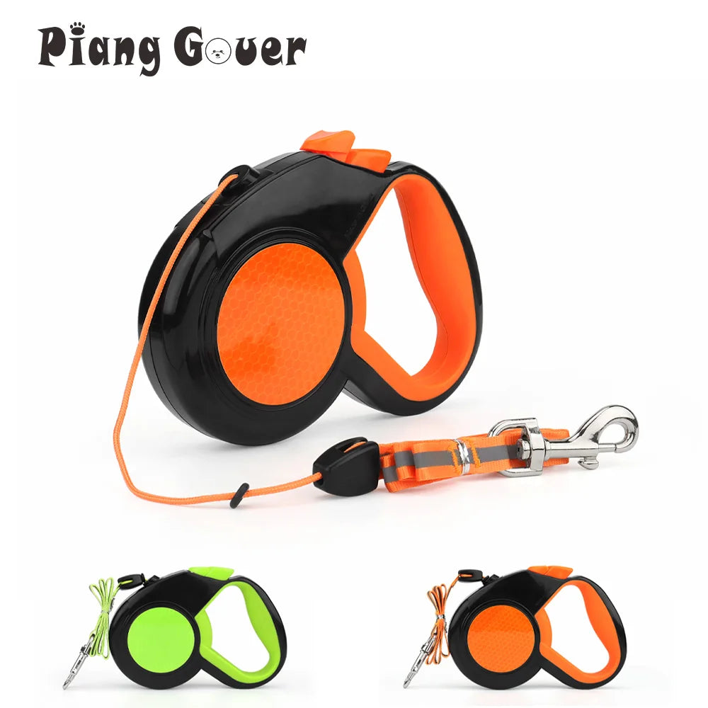 Retractable Dog Lead – Reflective 3M/5M/8M Extendable Leash for Dogs & Cats