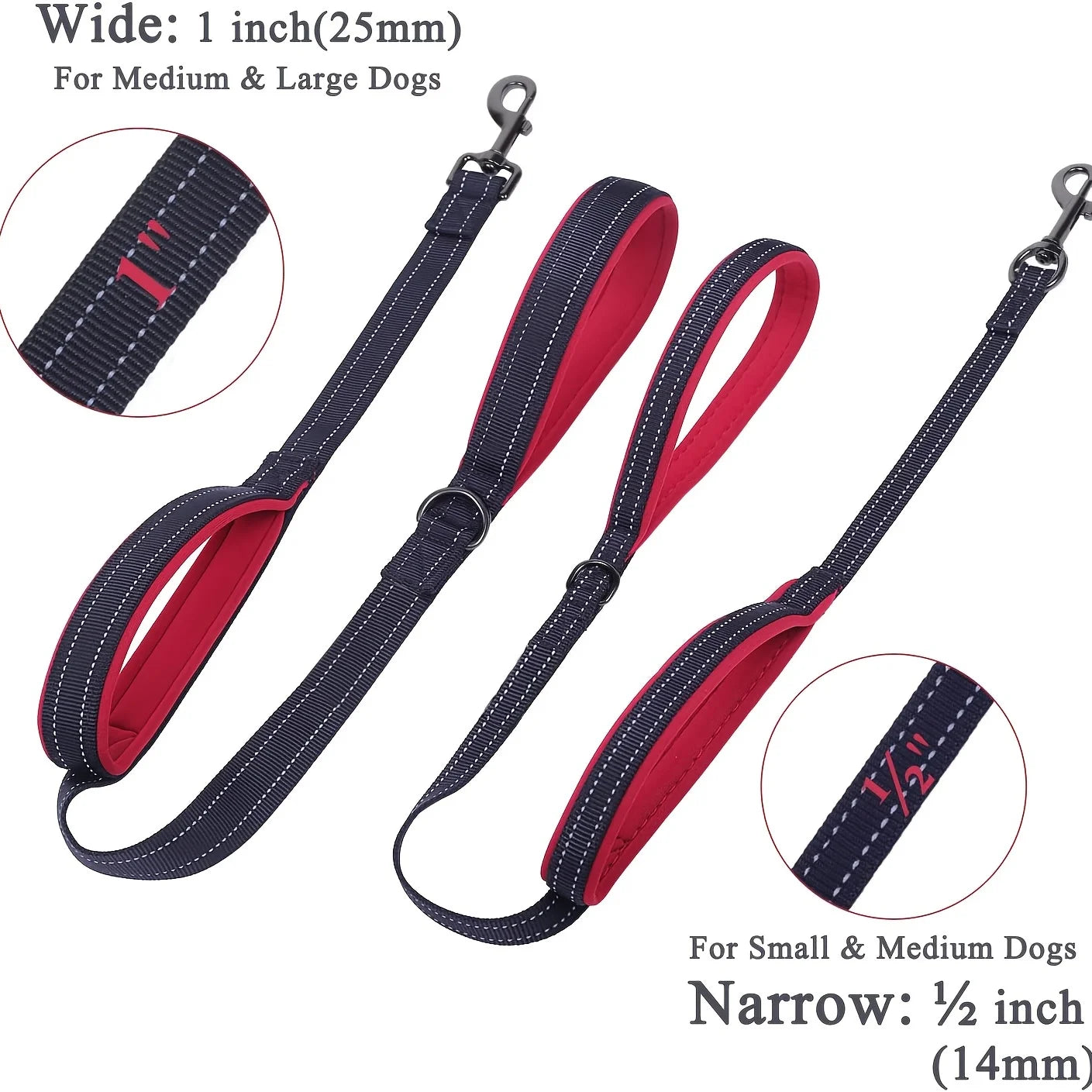 Heavy Duty Double Handle Dog Training Leash – Dual Grip Lead for Superior Control & Safety
